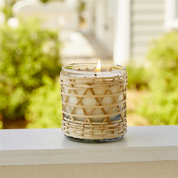 Field + Fleur | Eucalyptus Mint Citronella Bamboo Wrapped Candle 7oz.