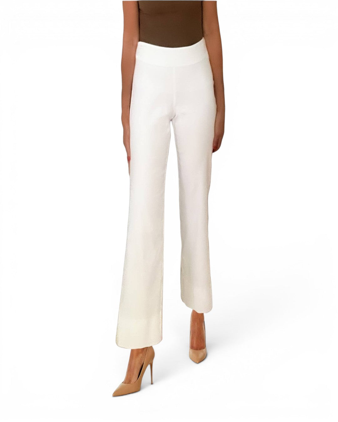 Krazy Larry P600 Pull on Wide Ankle Pant - White