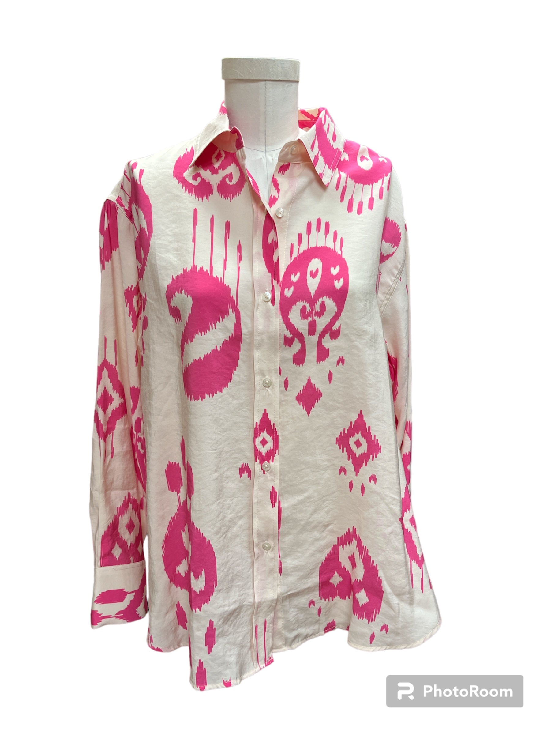 Vilagallo | Ikat Pink Modal Blouse