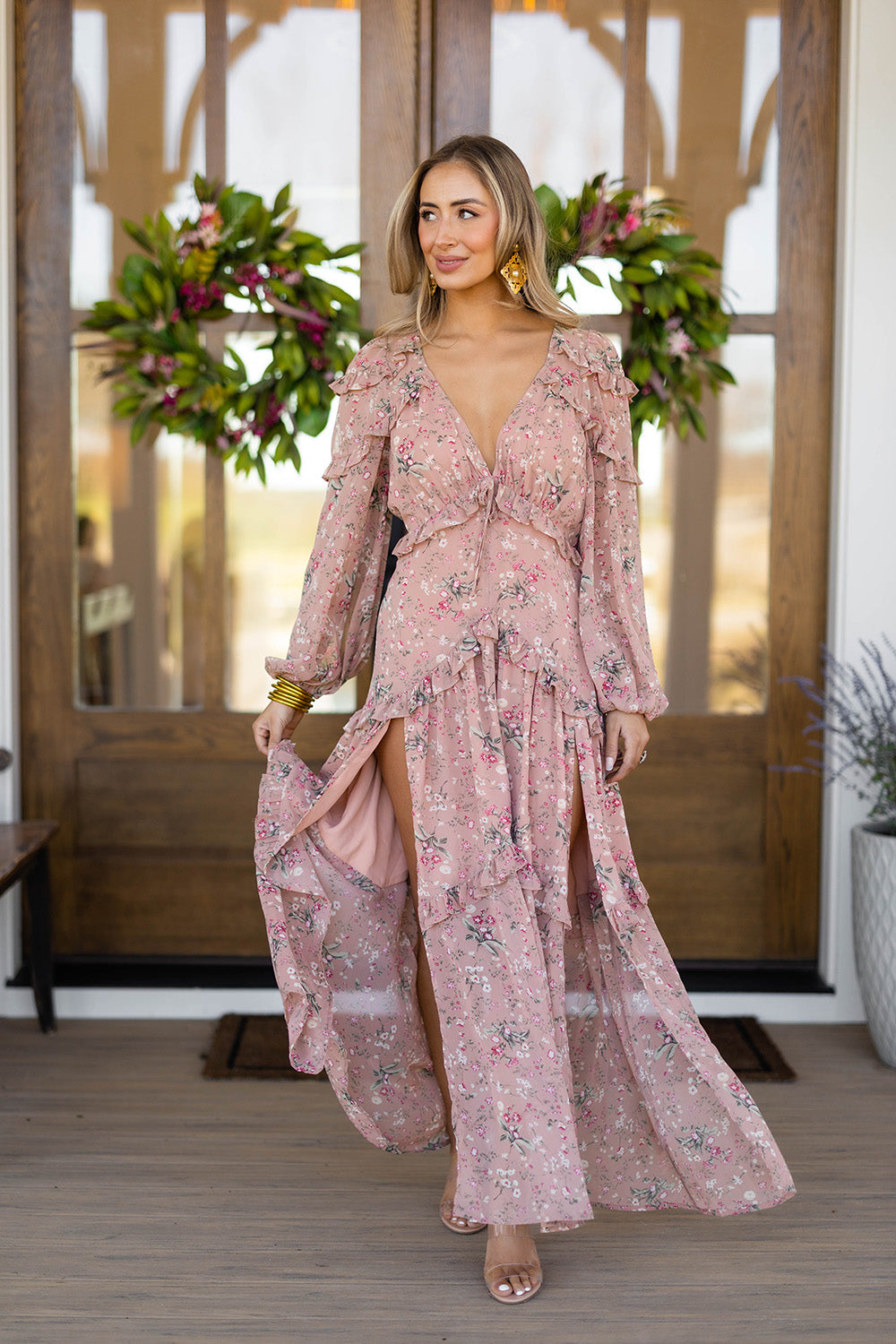 Buddy Love | Pia Long Sleeve Maxi Dress - Adrift