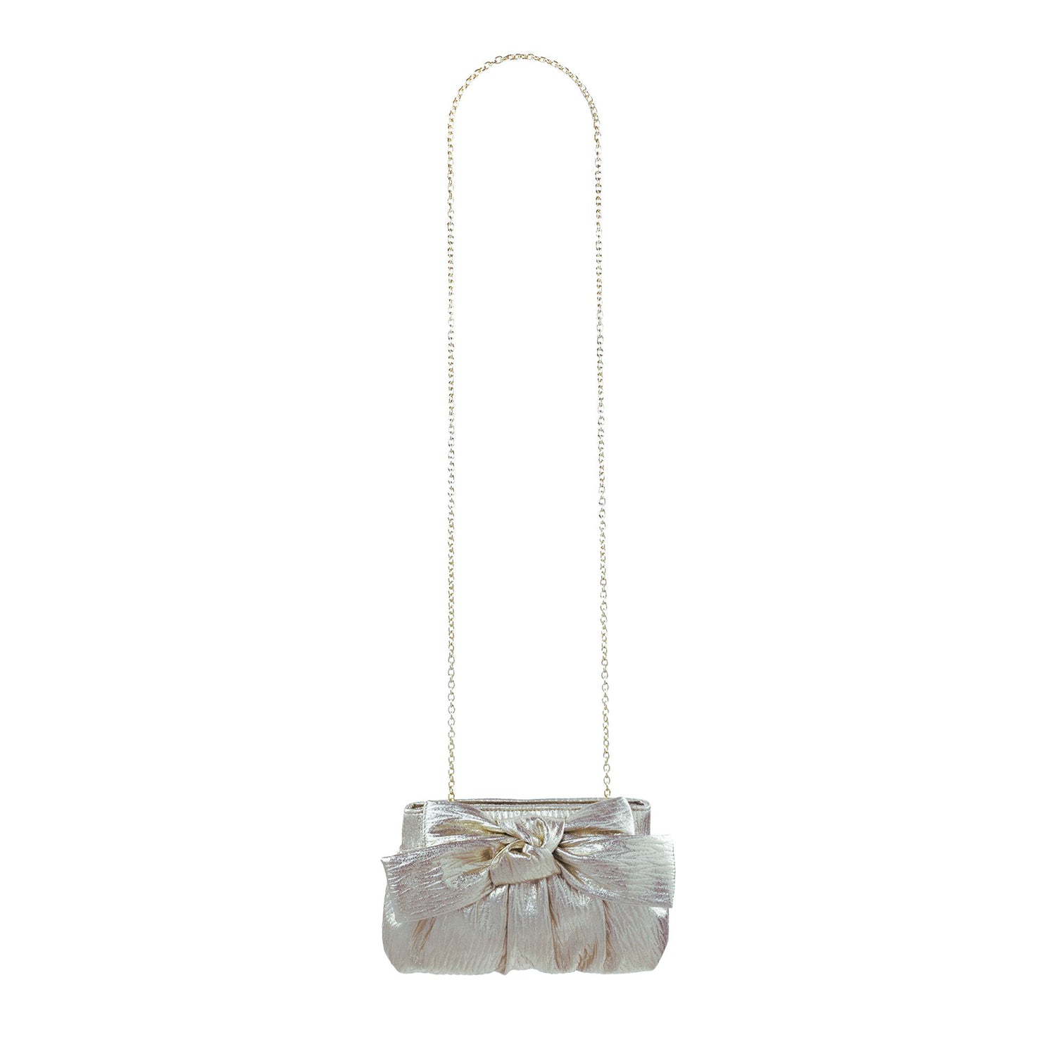 Sondra Roberts | Crinkle Clutch with Bow - Silver