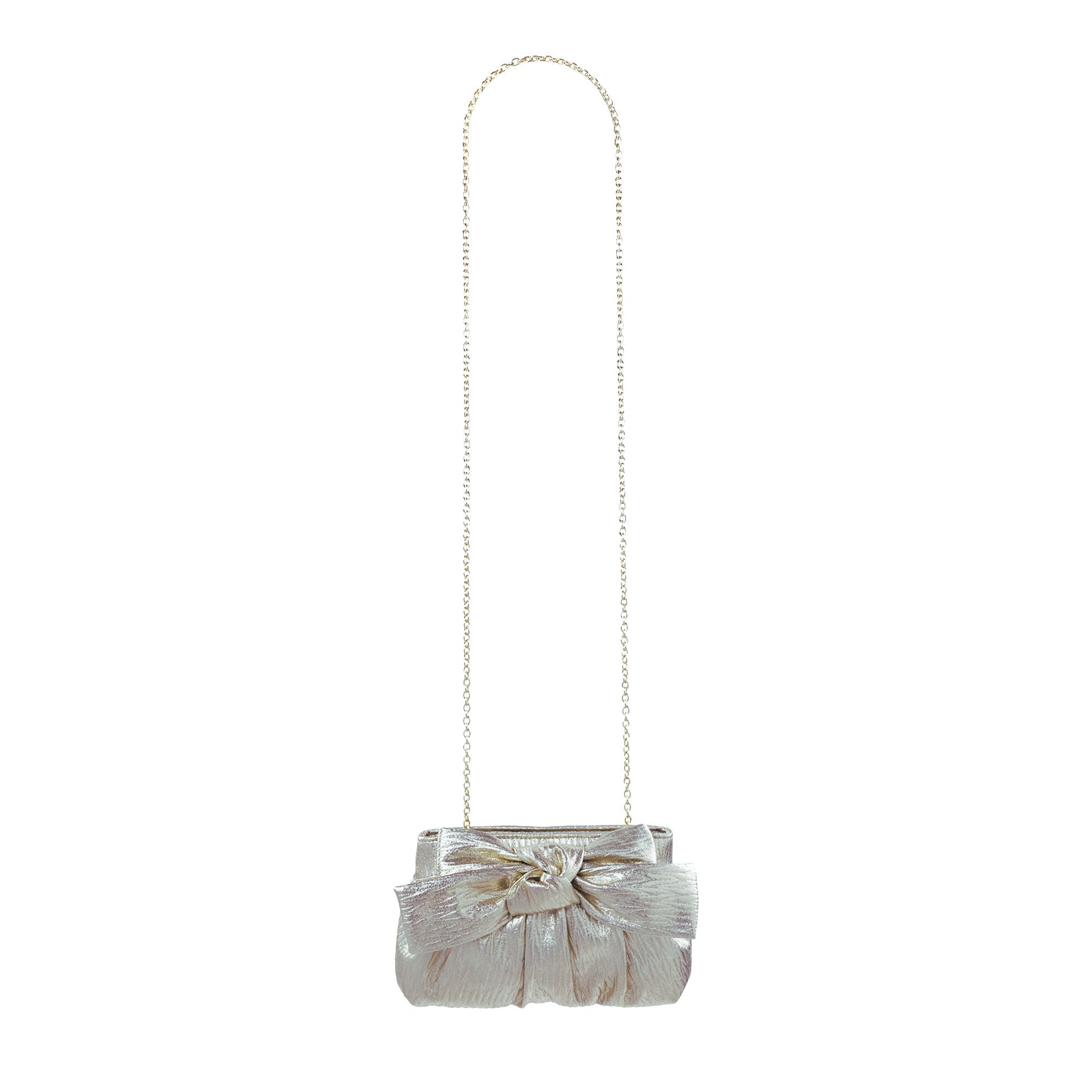 Sondra Roberts | Crinkle Clutch with Bow - Silver