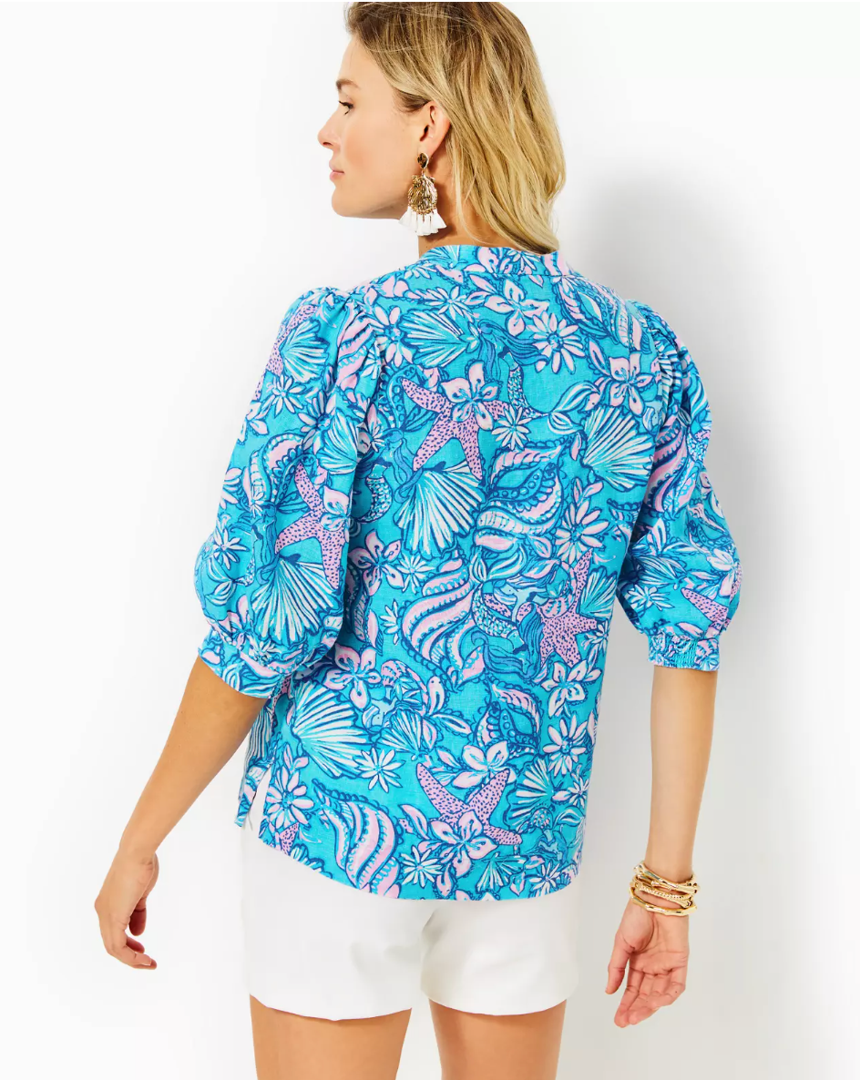 Lilly Pulitzer | Mialeigh Elbow Sleeve Lin | Lilly Pulitzer | Cloister Collection Designer Fashion