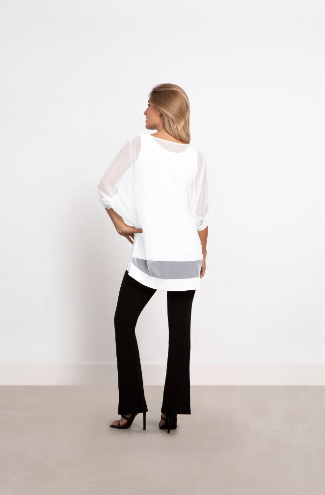 Sympli | Mesh Boxy Tunic, Elbow Slv