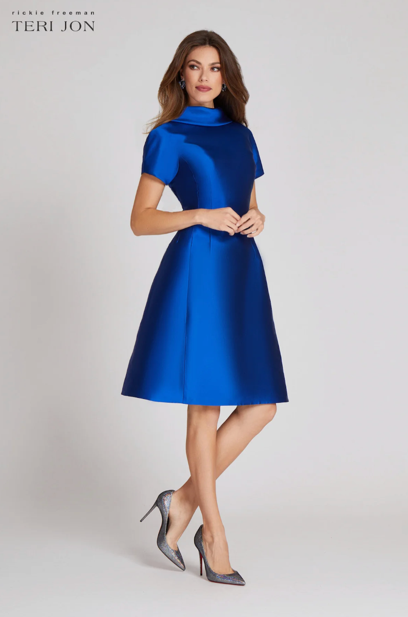 Teri Jon | Gazar Roll-neck Dress