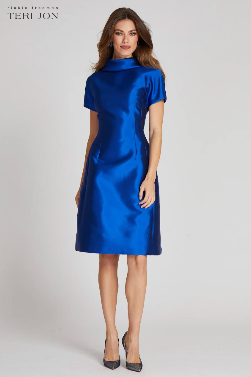 Teri Jon | Gazar Roll-neck Dress