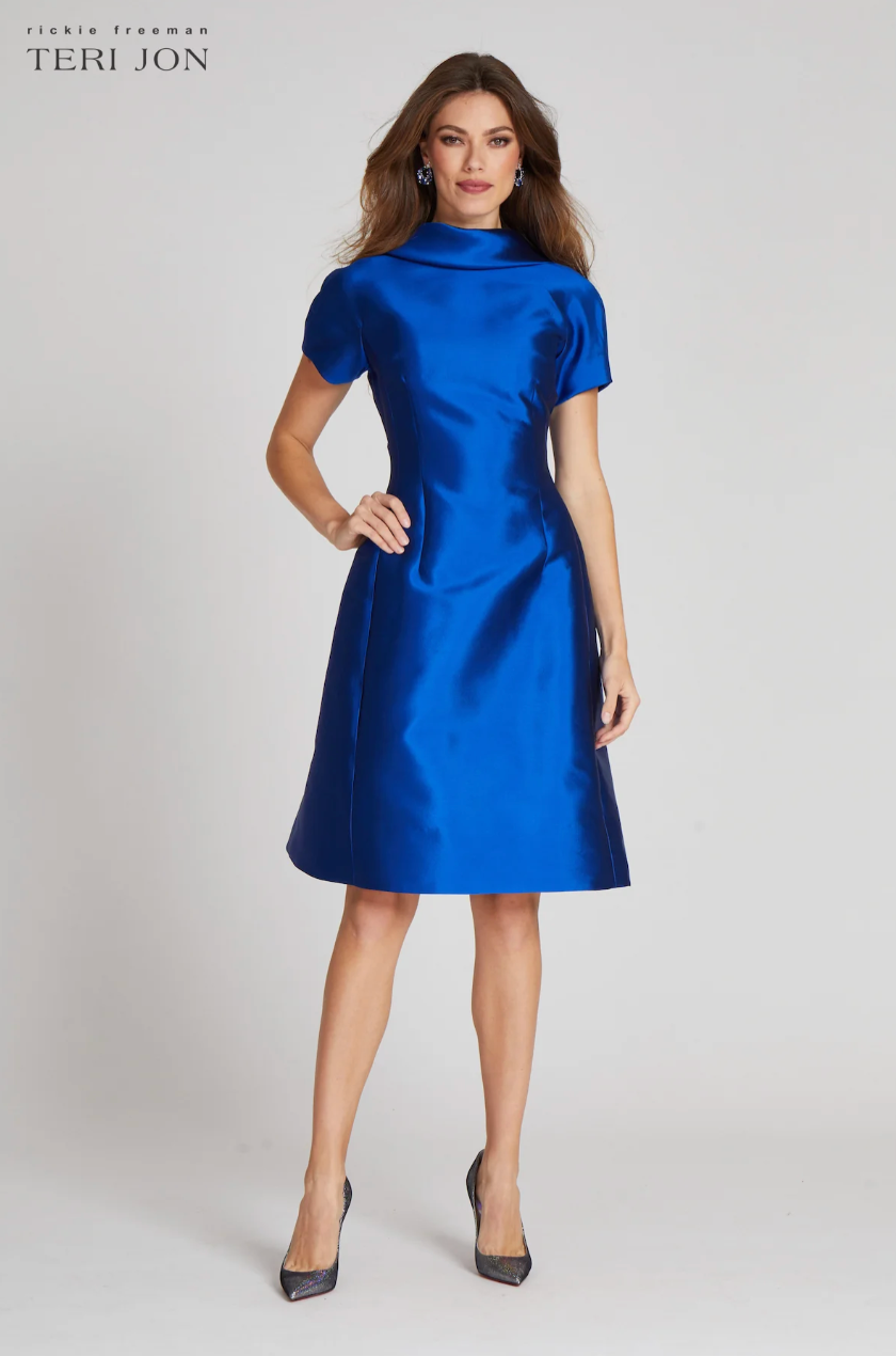 Teri Jon | Gazar Roll-neck Dress