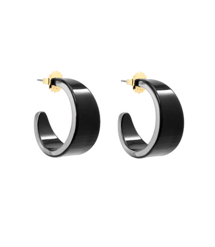 Zenzii | Small Textured Open Hoop Resin