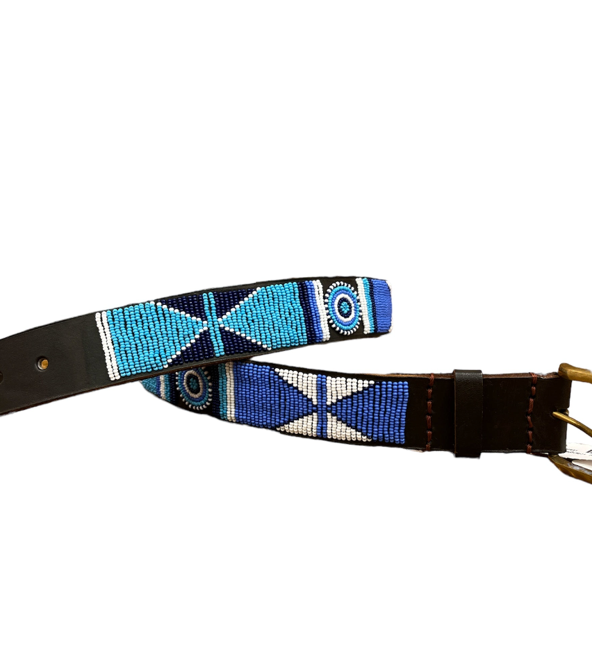Live Hooked | Beaded Belt Dbl Triangle Circl | Live Hooked | Cloister Collection Designer Fashion