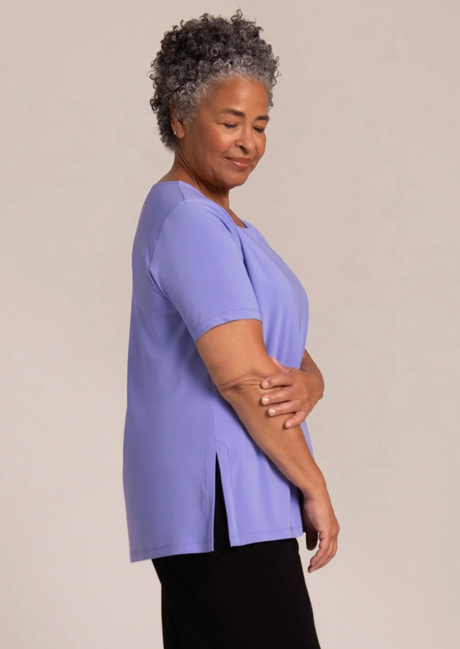 Sympli | Soft Square Neck Top - Jacaranda