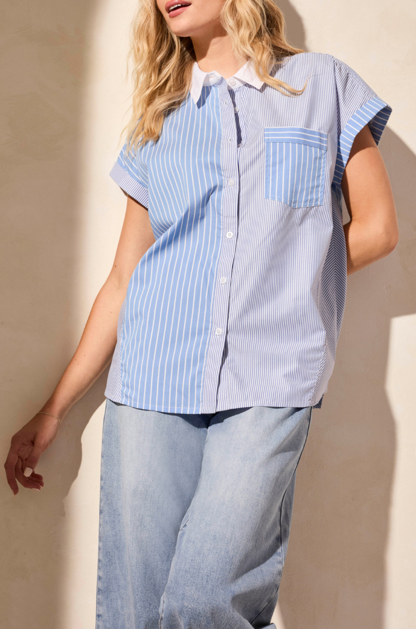 Tribal | S/s Combo Stripe Shirt