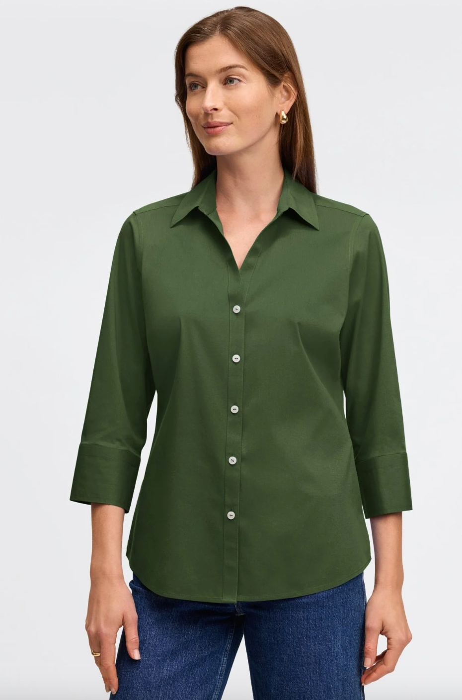 Foxcroft | Mary Solid Top Basil