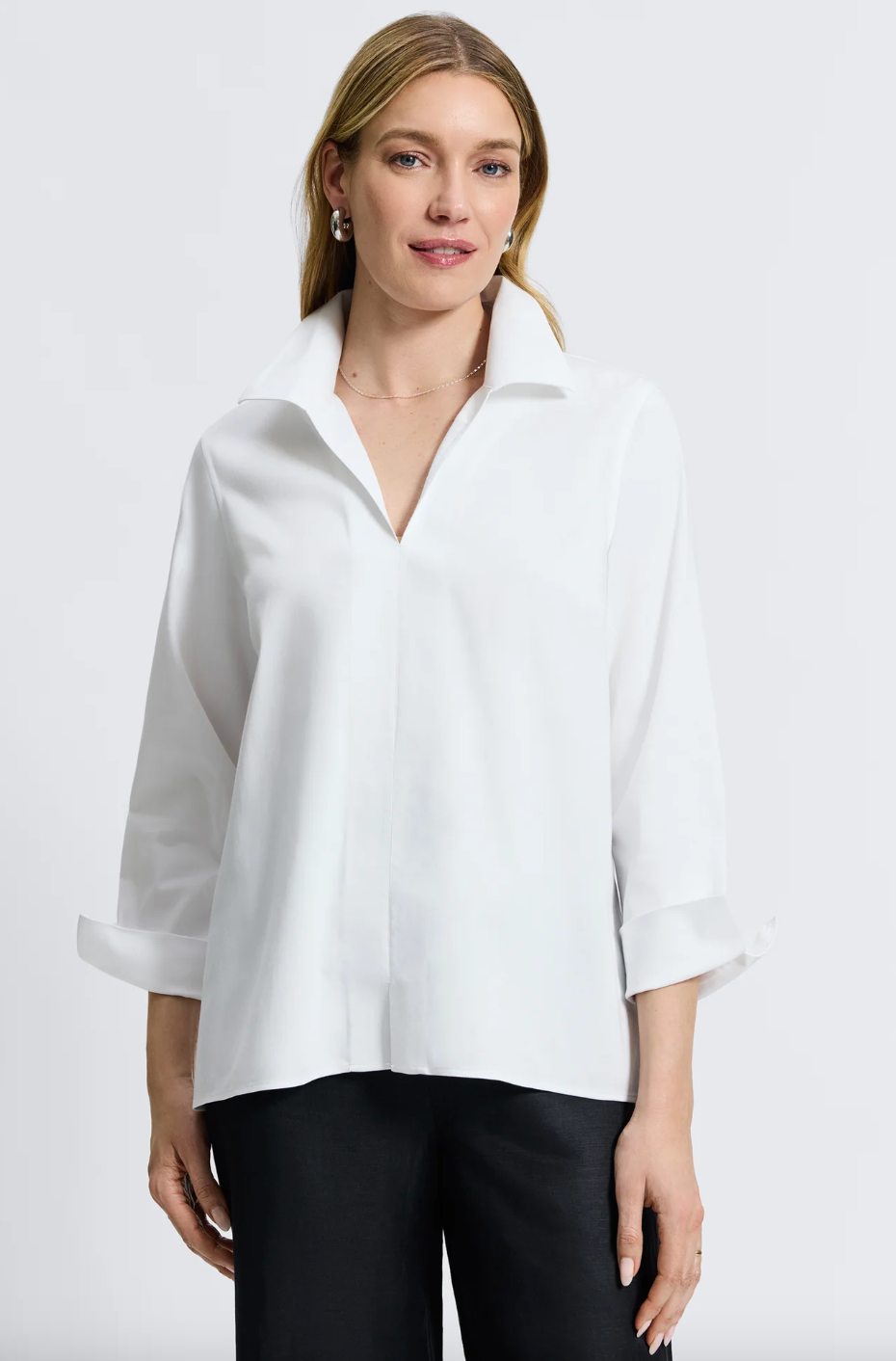 Foxcroft | Agnes Sleeve Shirt White
