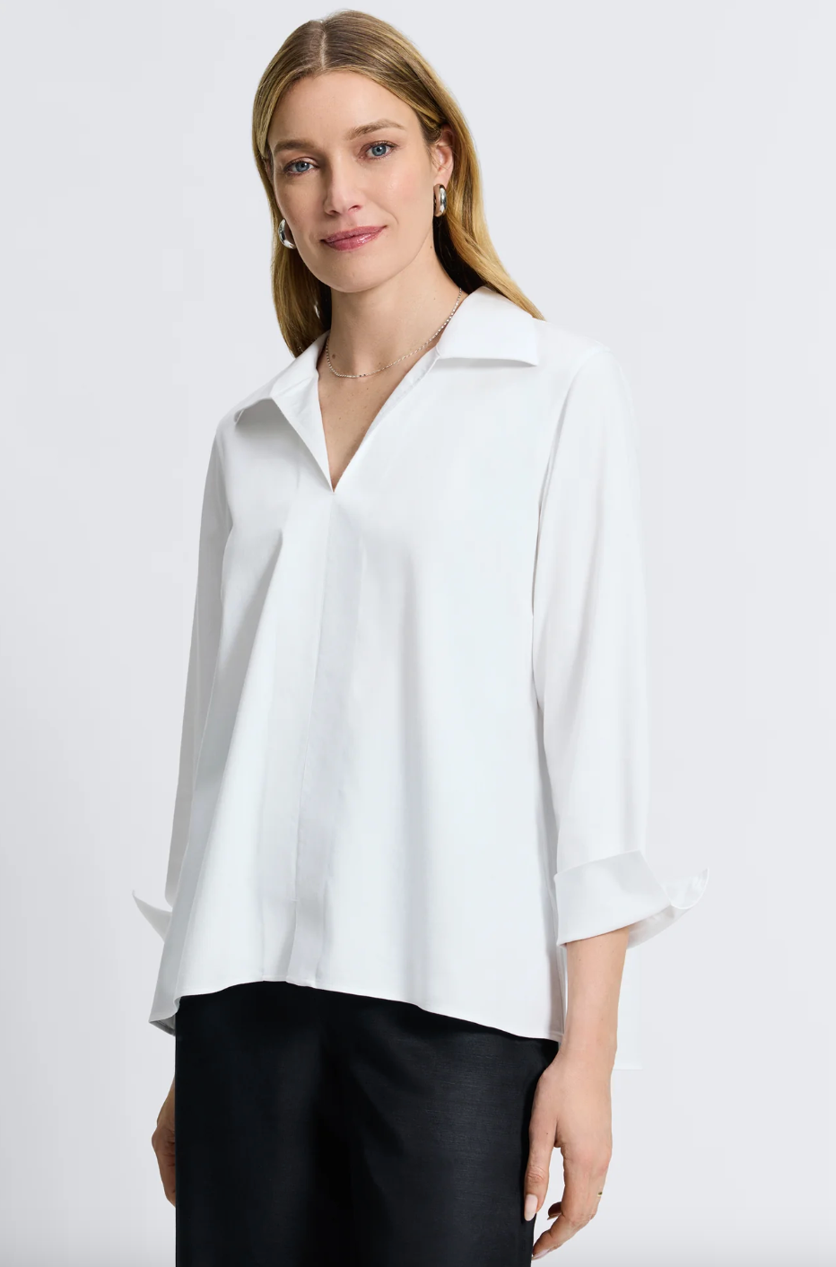 Foxcroft | Agnes Sleeve Shirt White