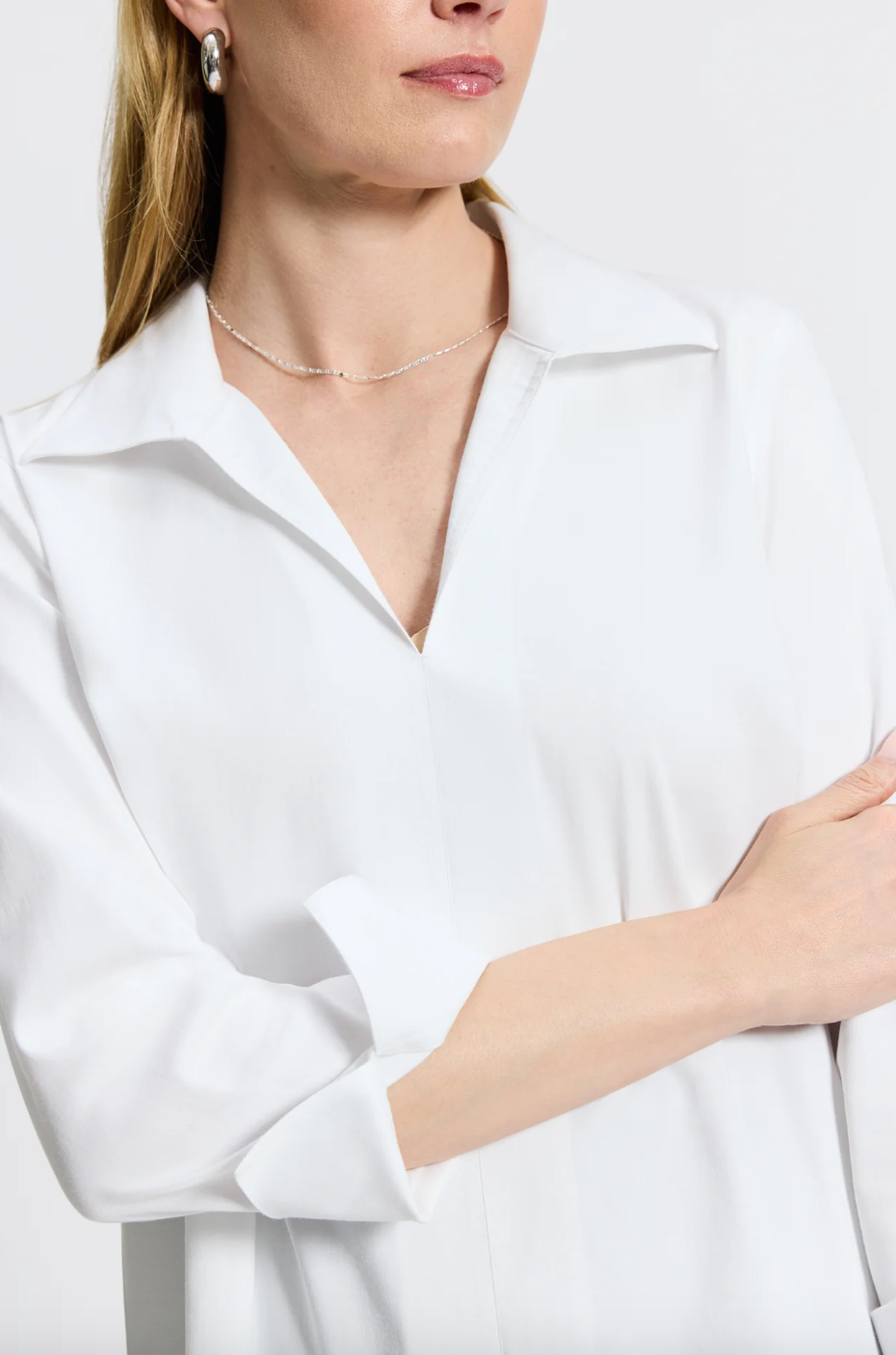 Foxcroft | Agnes Sleeve Shirt White