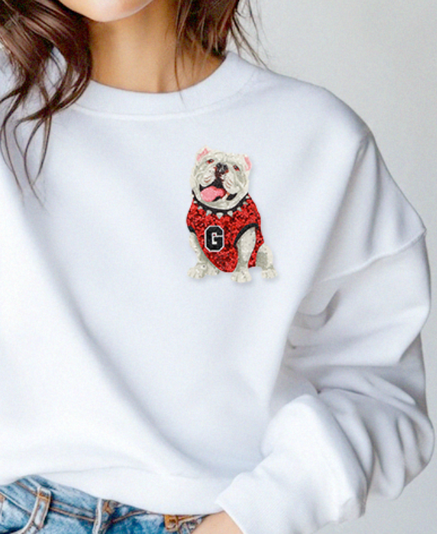 Cloister Collection | Bulldog Sitting Glitter Brooch