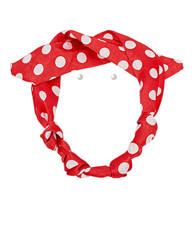 Cloister Collection | Dot Pattern Neck Or Bag Scarf