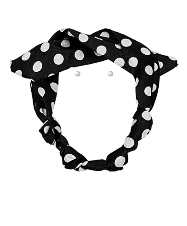 Cloister Collection | Dot Pattern Neck Or Bag Scarf