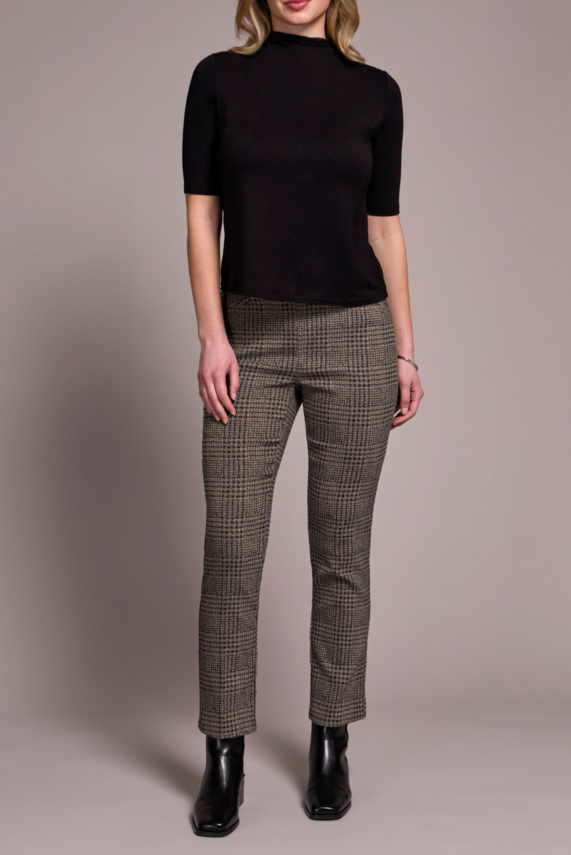 Tribal | Funnel Neck Elbow Sleeve Knit Top