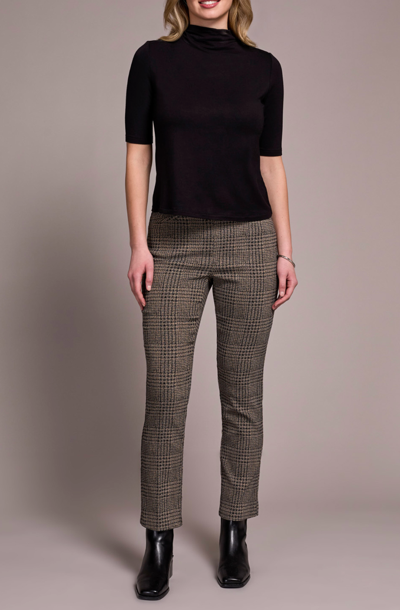 Tribal | Funnel Nk Elbow Slv Knit Top