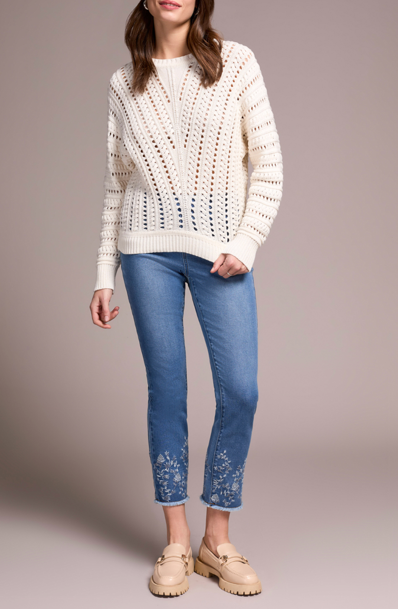 Tribal | Crew Neck Sweater W/special Wash