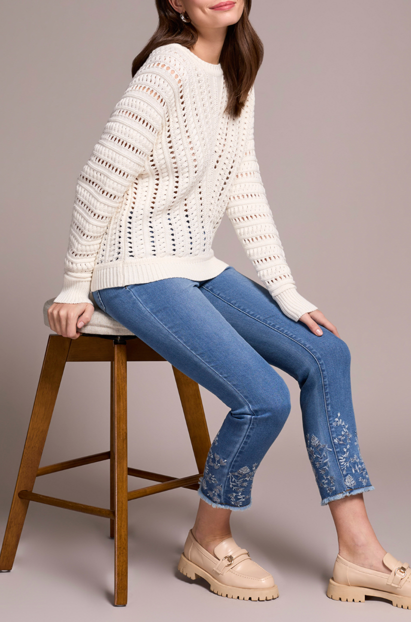 Tribal | Crew Neck Sweater W/special Wash