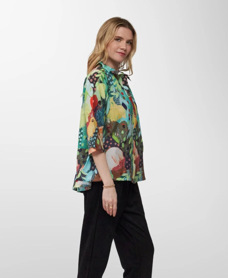 Too Fan | Wire Collar Shirt - Greens