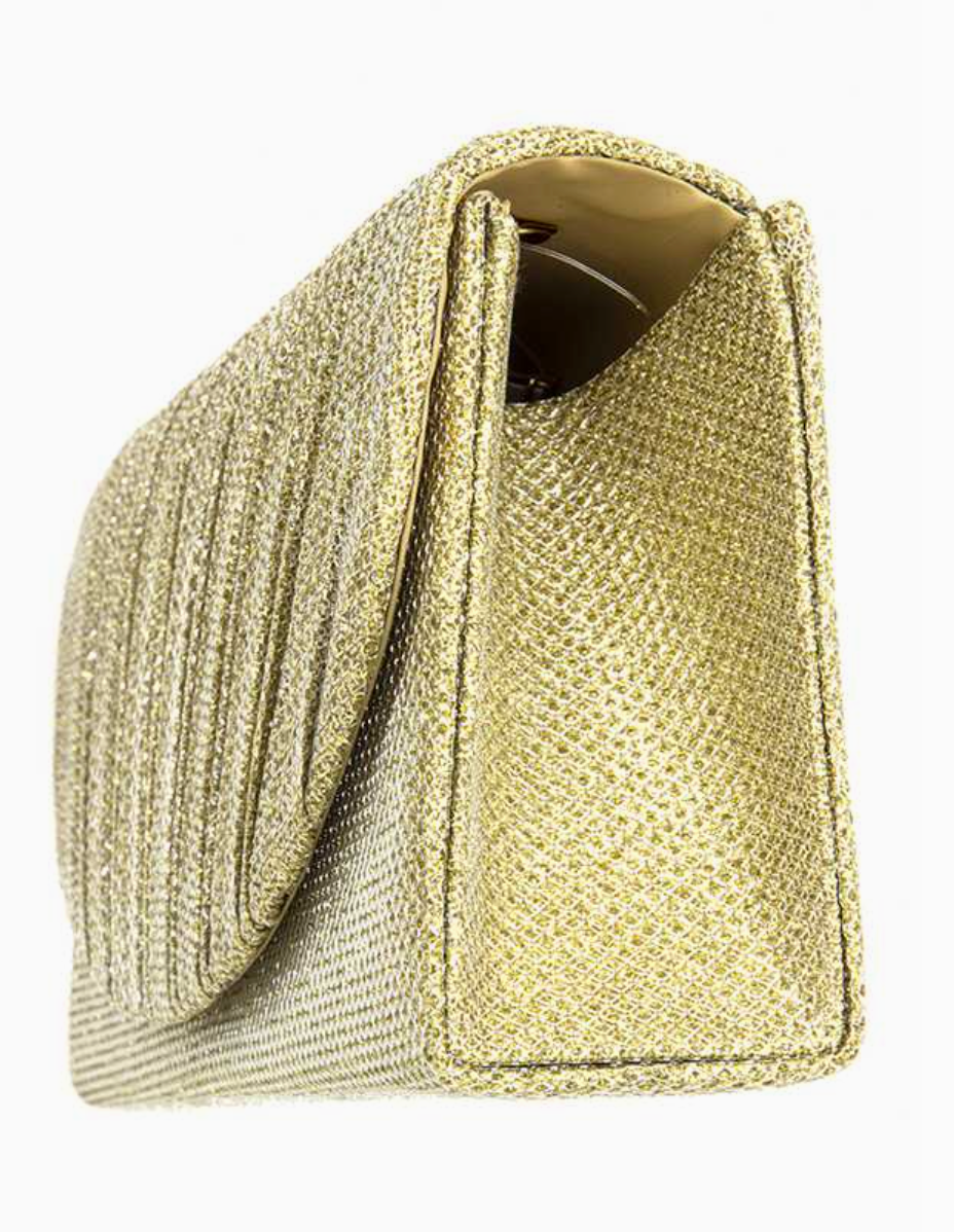 Pleated Glitter Accent Bag