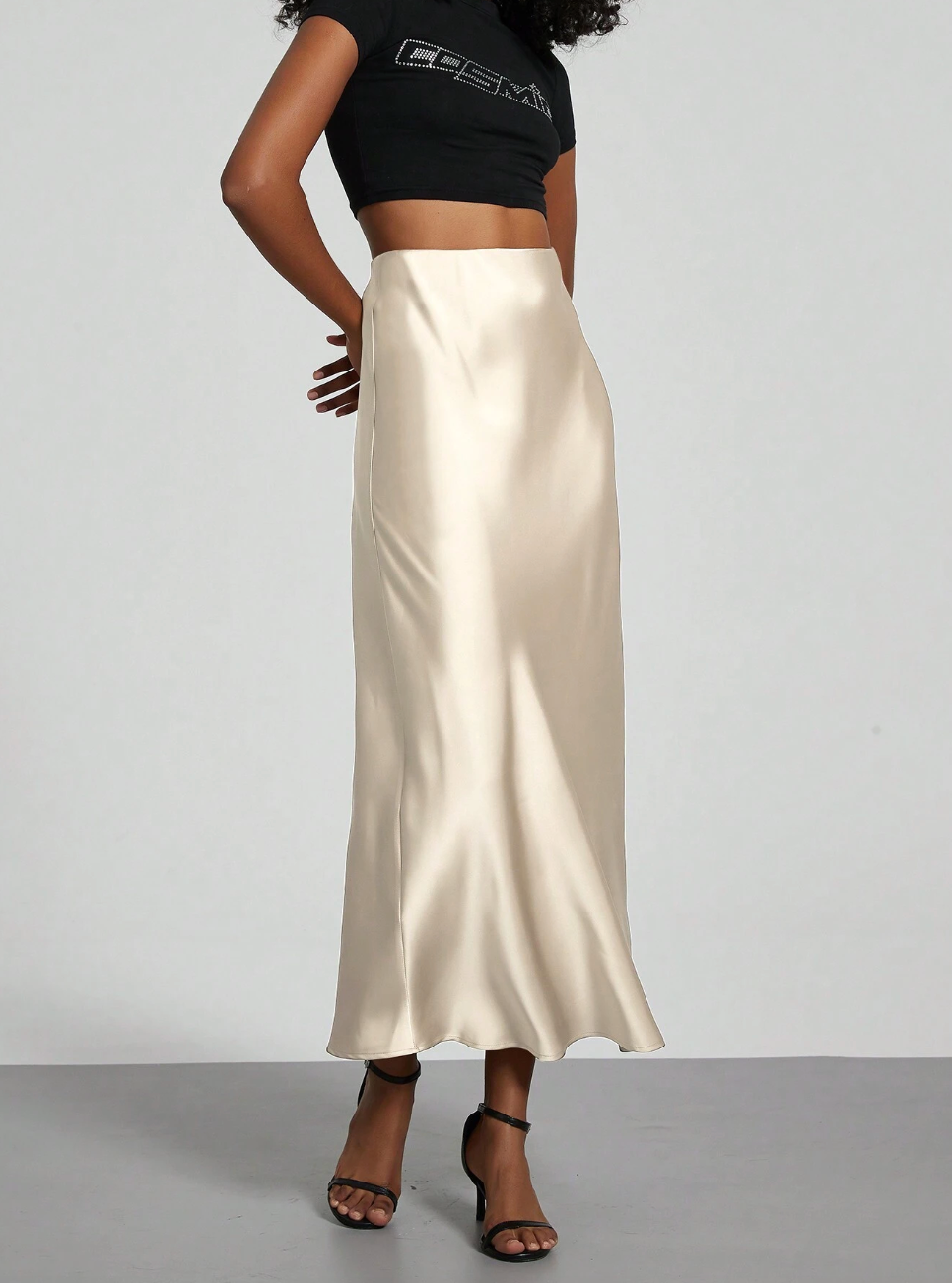 Elegant A Line Midi Skirt