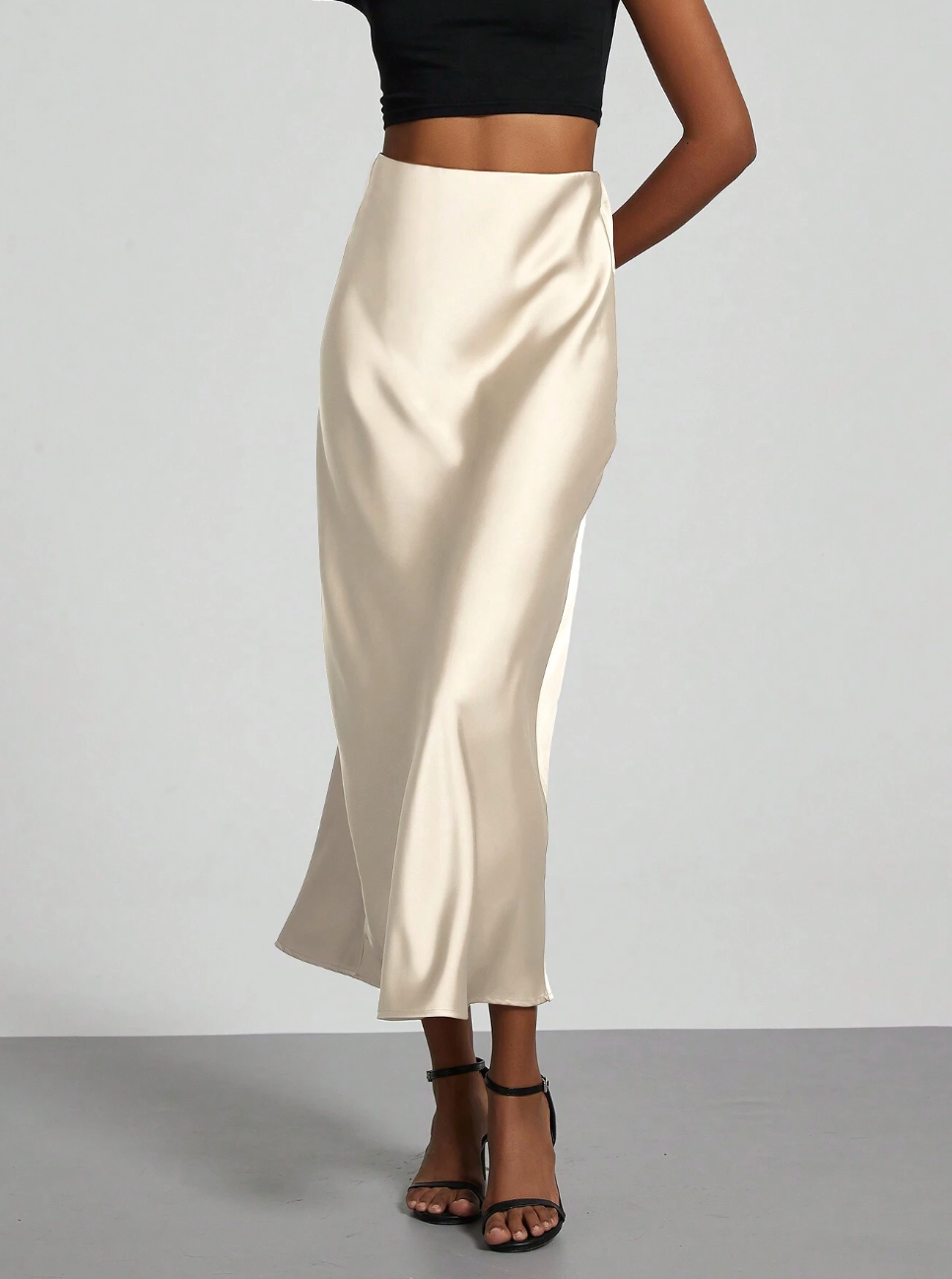 Elegant A Line Midi Skirt