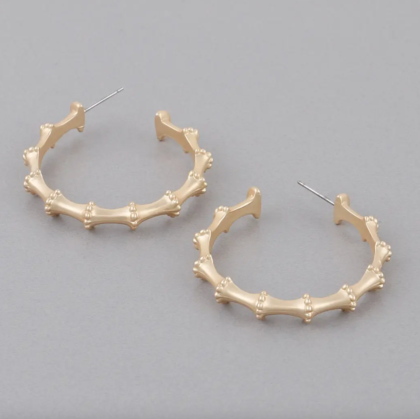 H & D Accessories | Pearl And Gold Bamboo Hoops