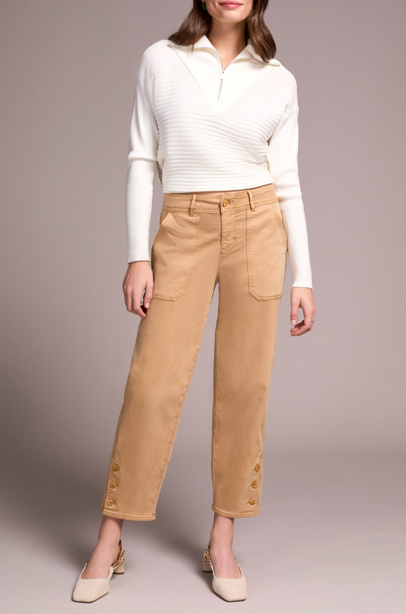 Tribal | Fly Front Ankle Pant w/ Button Vent
