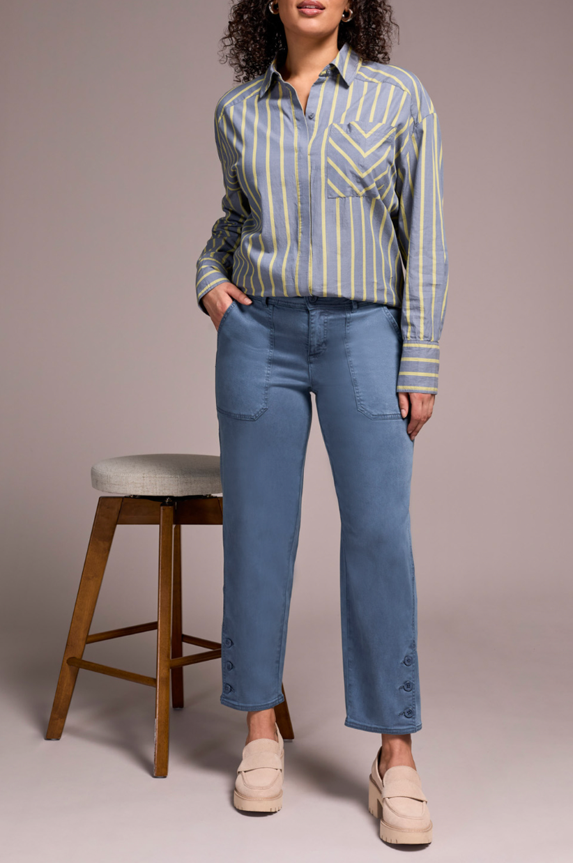 Tribal | Fly Front Ankle Pant w/ Button Vent