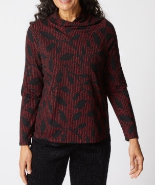 Habitat | Core Travel Canopy Wrap Neck Top - Ruby