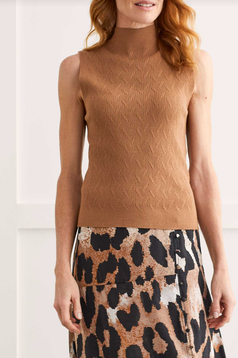 Tribal | Sleevless Mock Neck | Tribal | Cloister Collection Designer Fashion