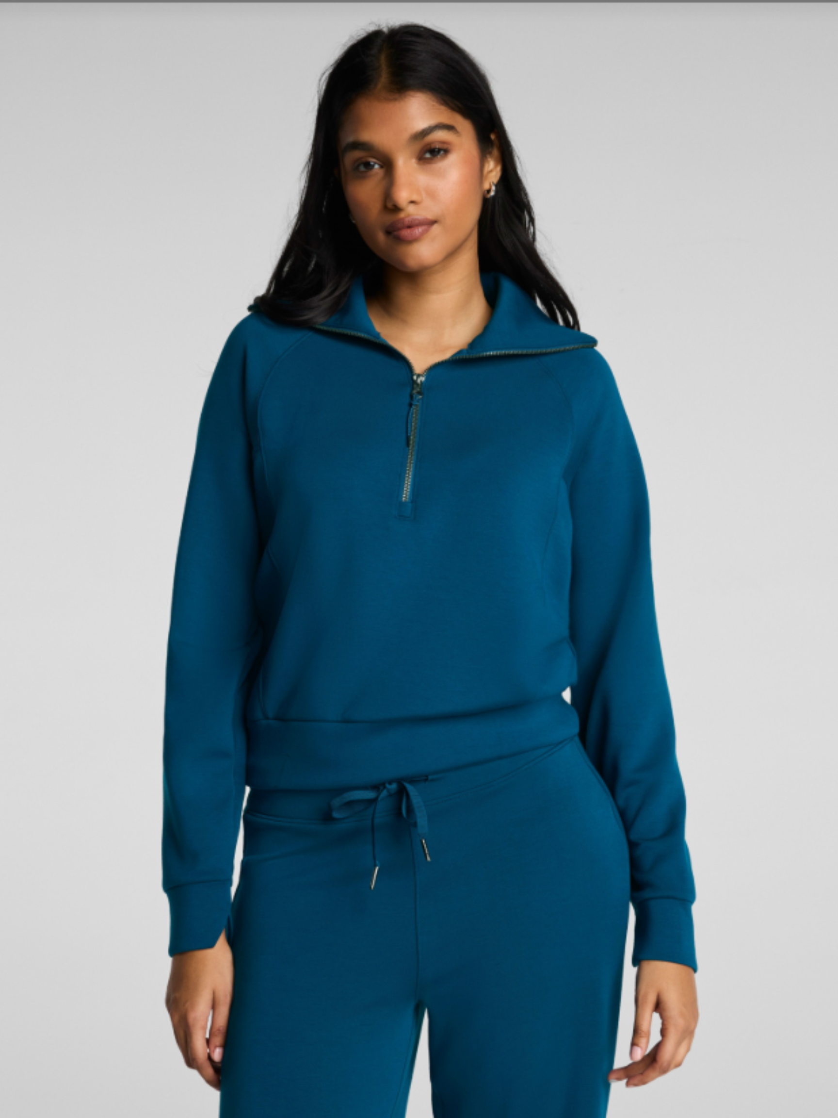 Woman Spanx Airessentials Half Zip in Deep Cove