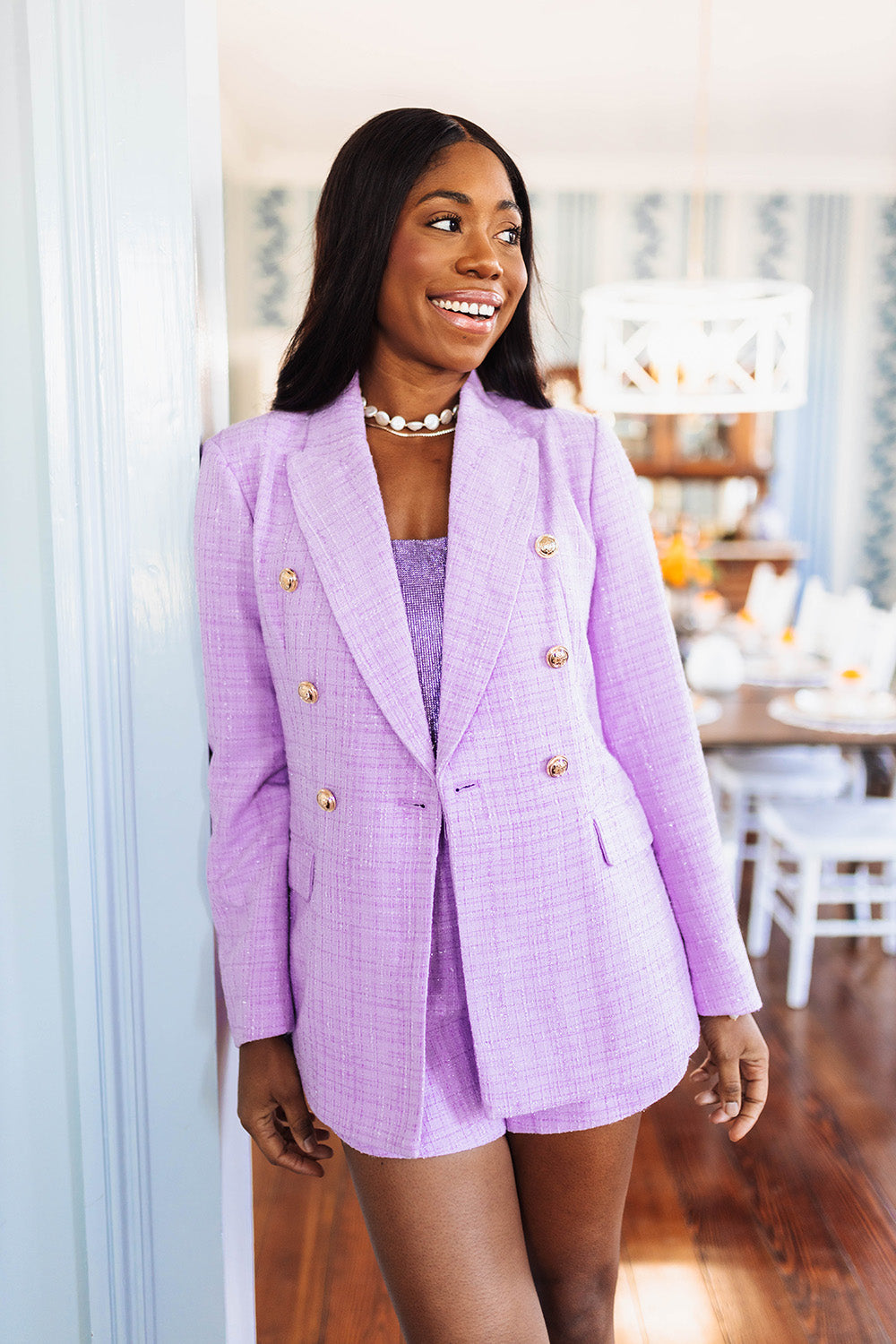 Buddy Love | Tucker Tweed Blazer - Lavender