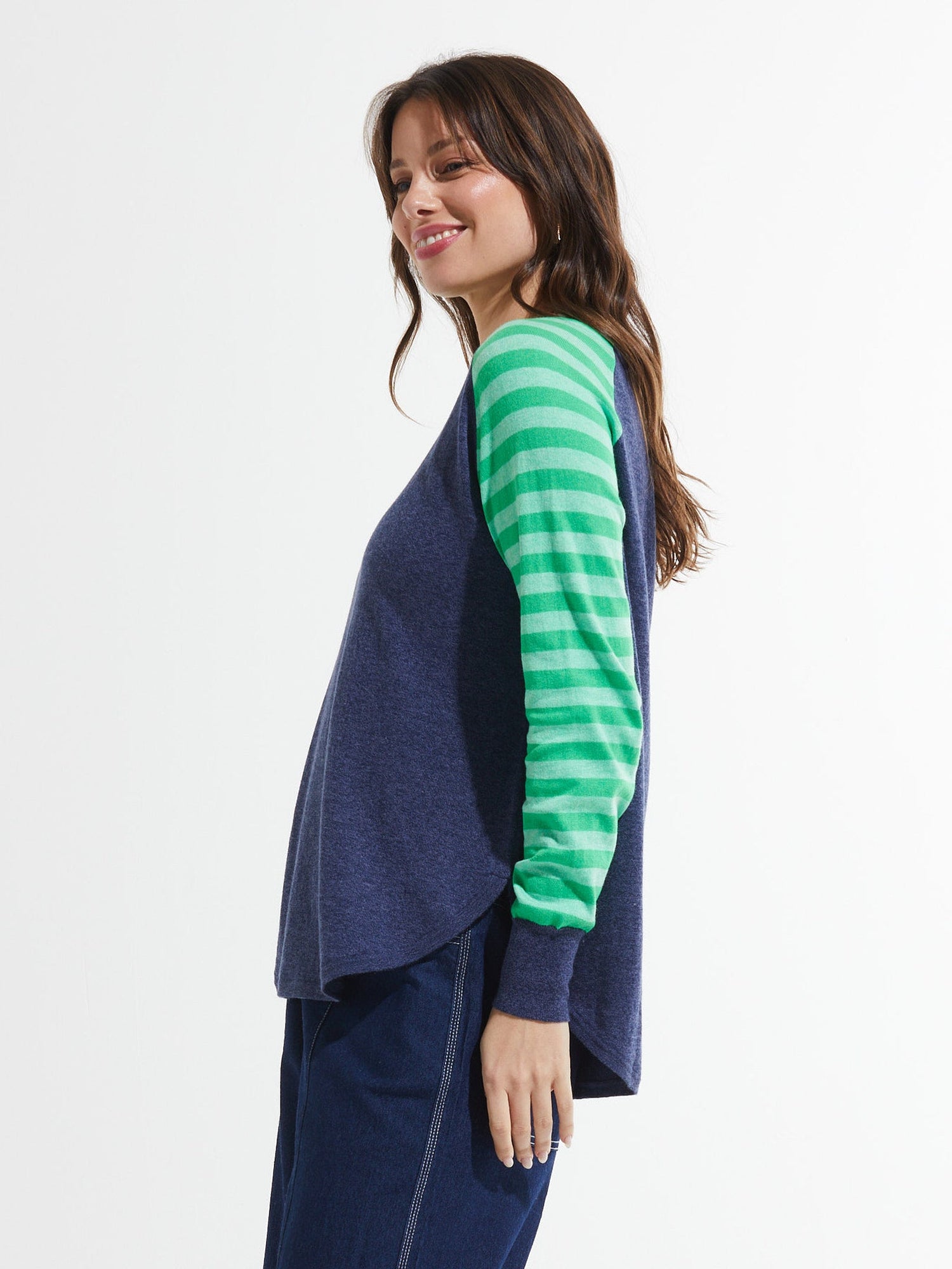 Zaket& Plover | Spots and Stripes Sweater - Denim