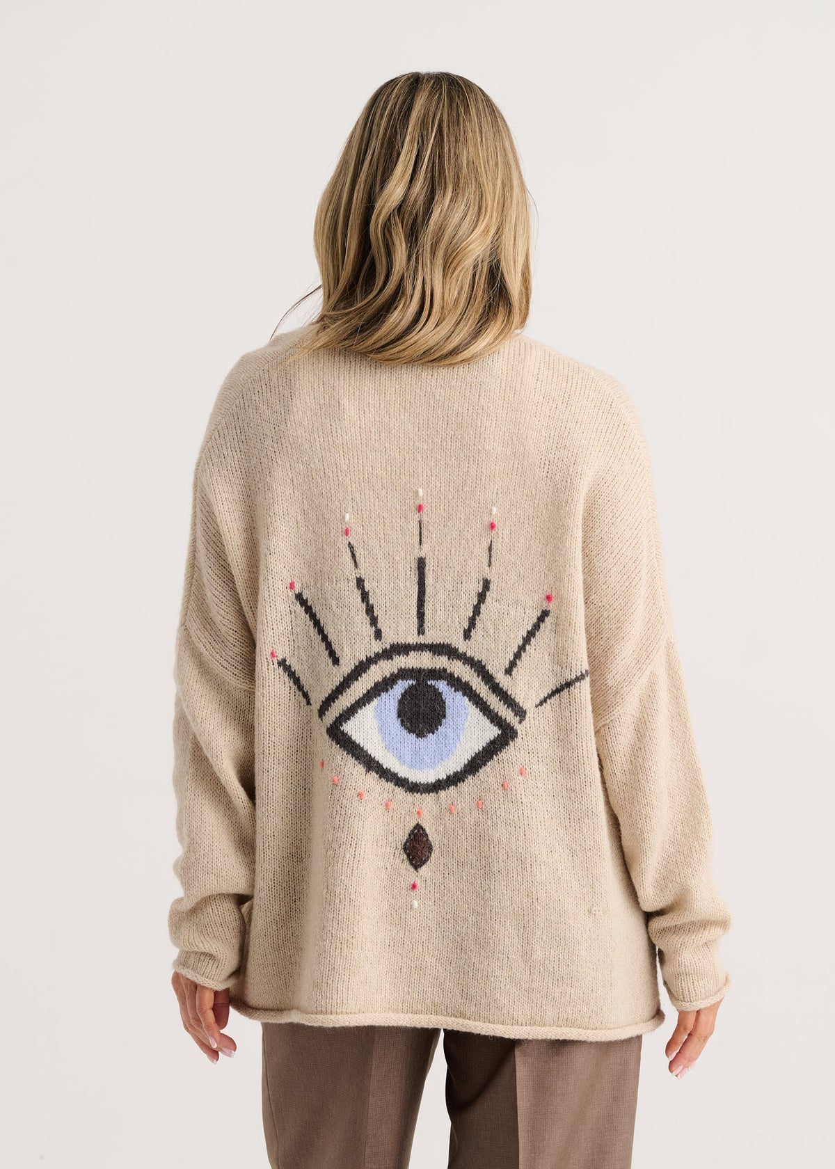 Taupe Eye Spy Cardigan