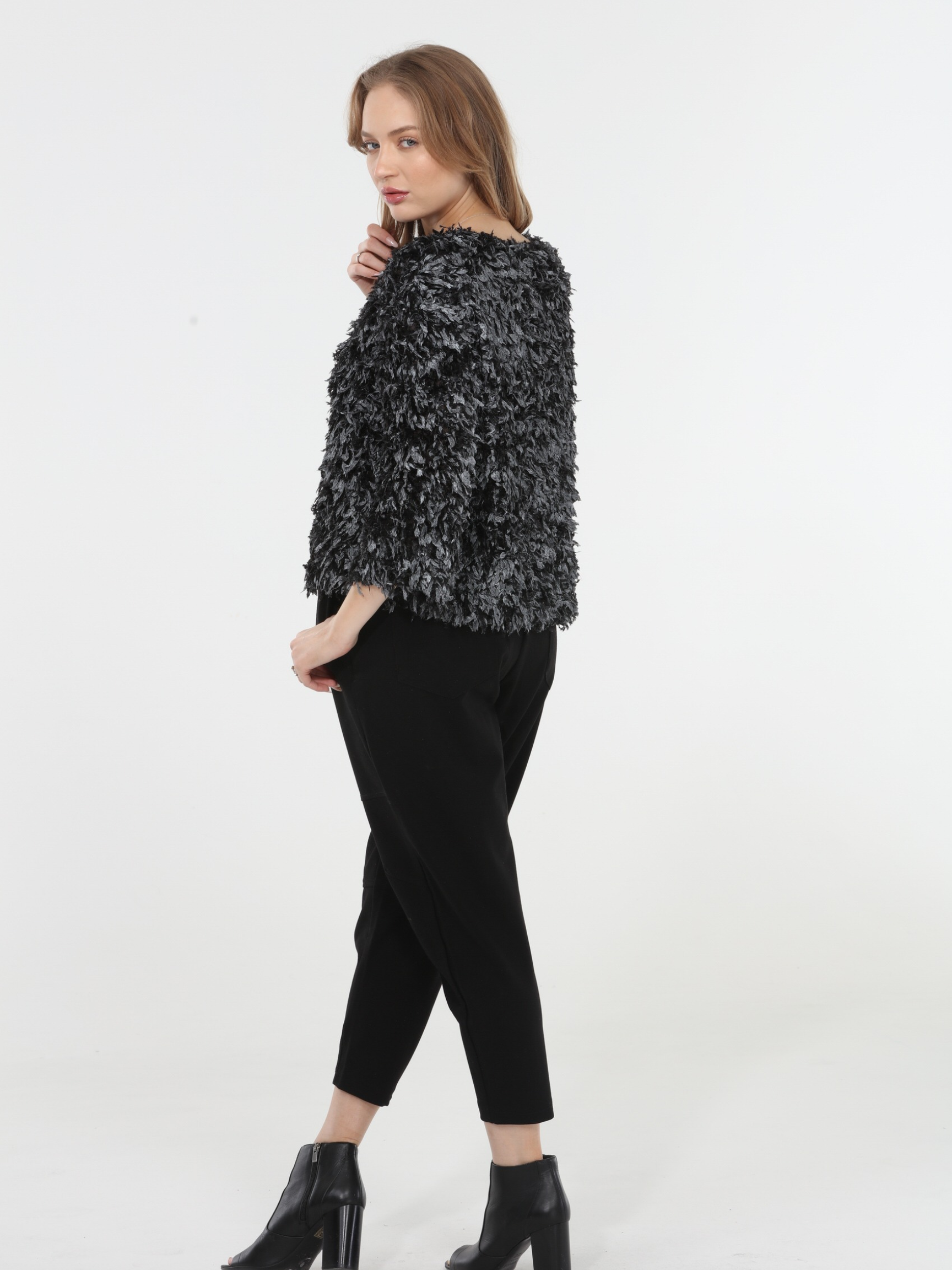 Terra | Baby Feather Eyelash Metallic Top