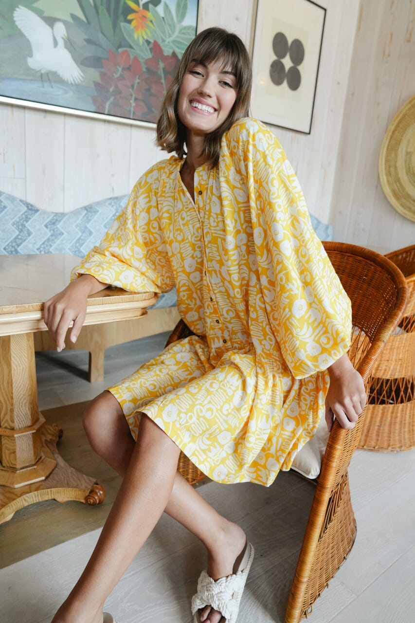 Briton Court | Callie Mini Dress - Yellow