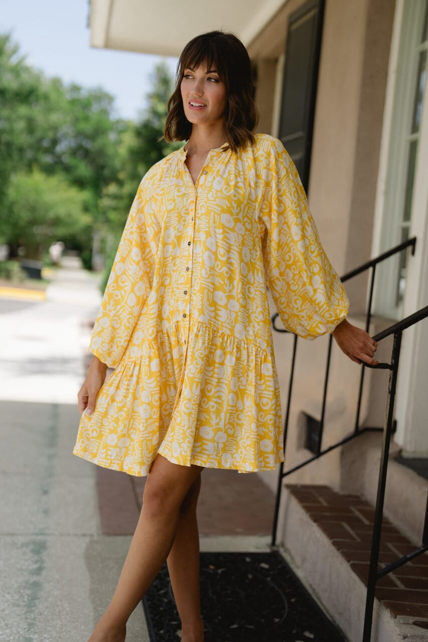 Briton Court | Callie Mini Dress - Yellow