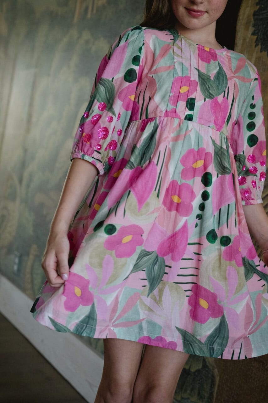 Briton Court | Girls Eva Dress- Frosted Blush