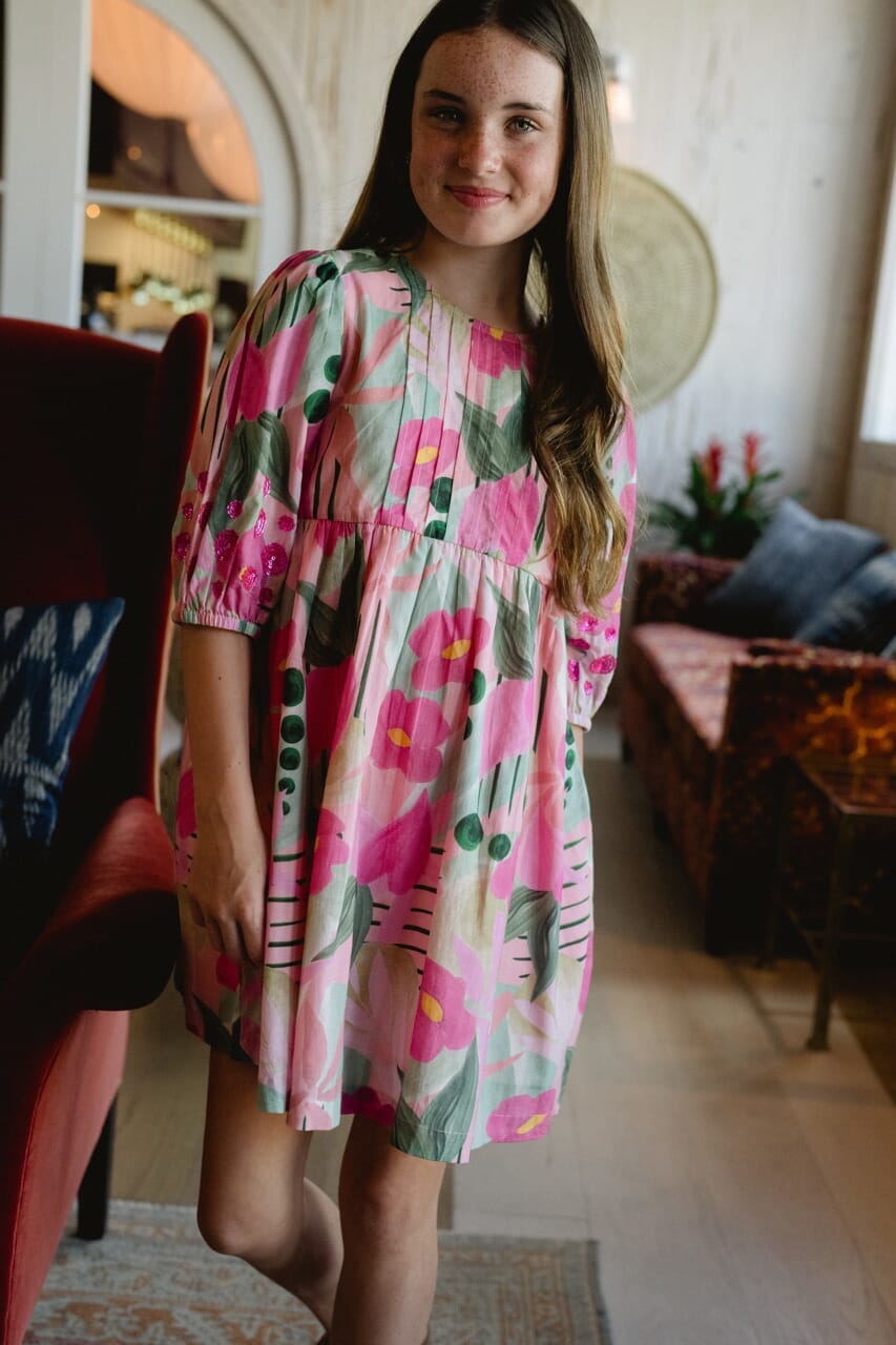 Briton Court | Girls Eva Dress- Frosted Blush