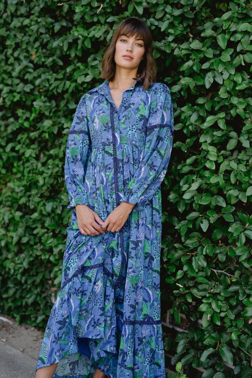 Briton Court | Alexi Maxi Dress- Blue Turq