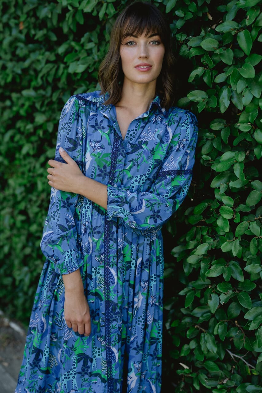 Briton Court | Alexi Maxi Dress- Blue Turq