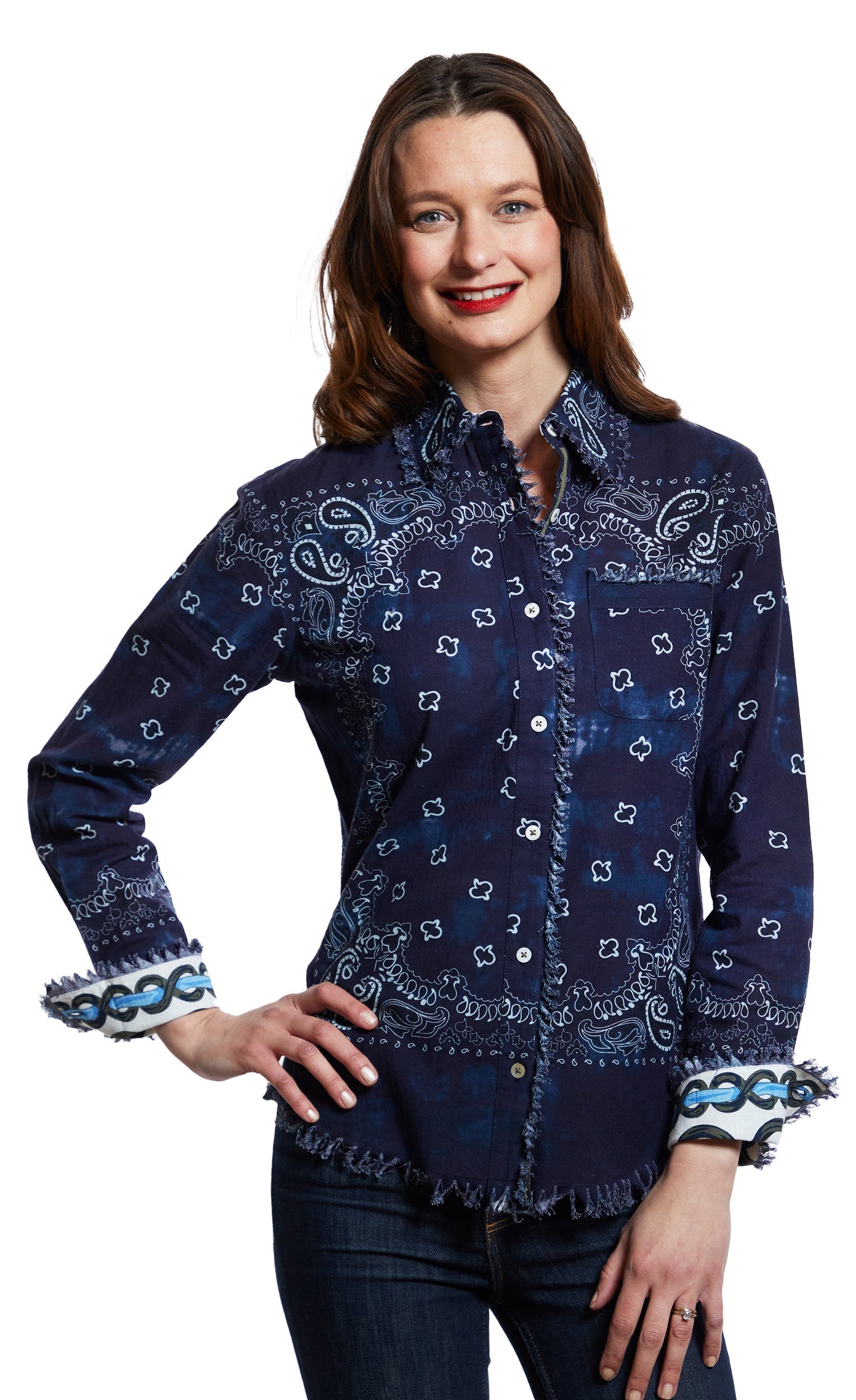 Dizzy Lizzie | Cape Cod Indigo Bandana Print | Cloister Collection | TOPS