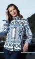 Dizzy Lizzie | Cape Cod Tunic Olive Green And Navy Link Print | Cloister Collection | TOPS