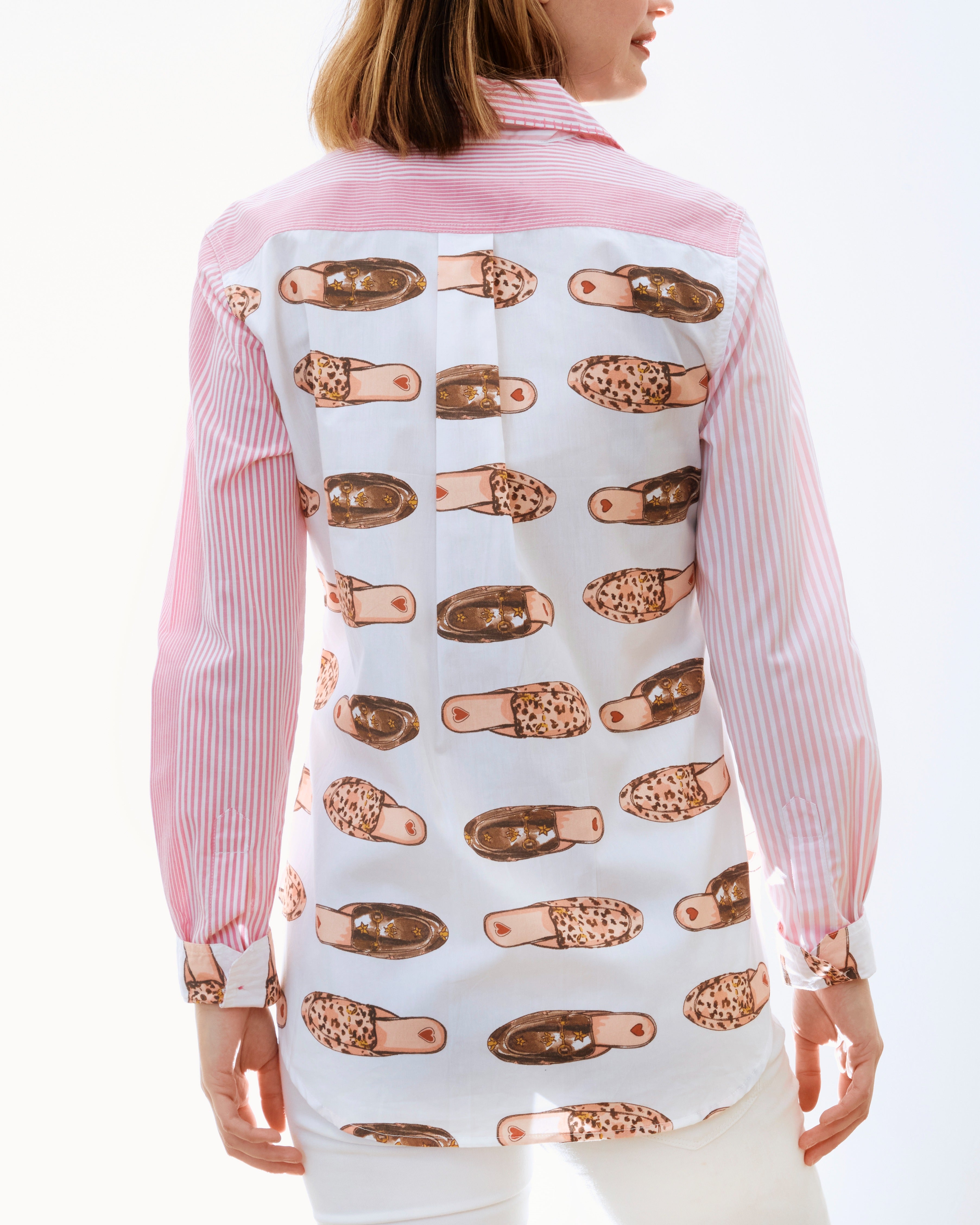 Dizzy Lizzie | Chesapeake Hi Low Pink Stripe and Loafers | Cloister Collection | SHIRTS