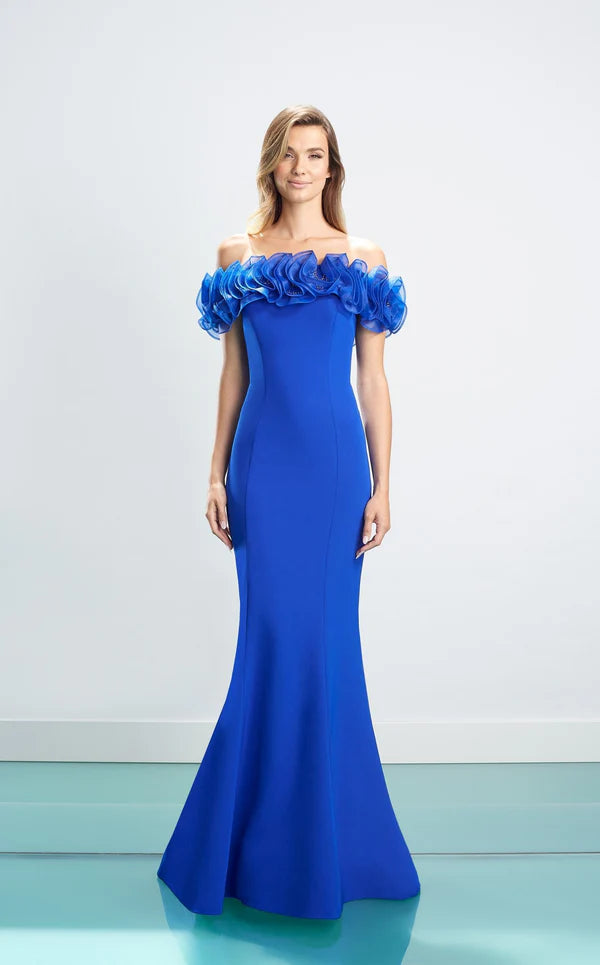 Off-Shoulder with Ruffle Gown